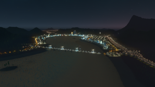 Nocny widok na most oraz miasto